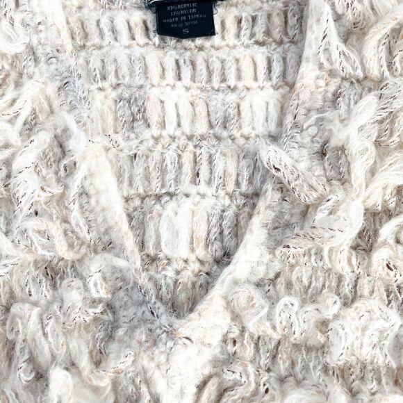 Le Parfait Cream Mulitcolor Shag Sweater Size S - Picture 8 of 9